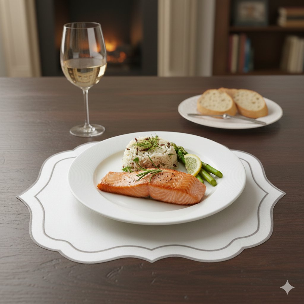 White and silver plate