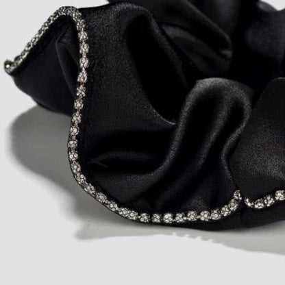 100% Silk Dazzling Hair Scrunchie - 19 mm - Diamond Trim