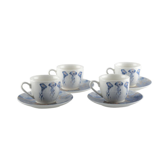 Set of 4 cafe cups with cups meduse