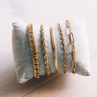 SA808 - Steel D-chain bracelet - gold
