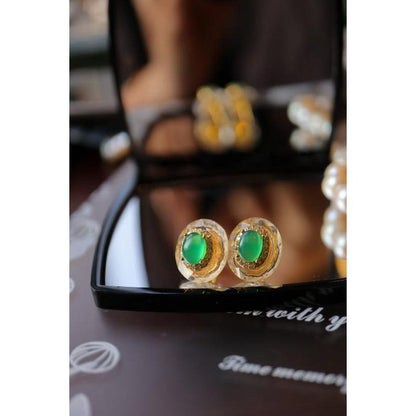 Timeless Clear Quartz Crystal Oval Ear Studs