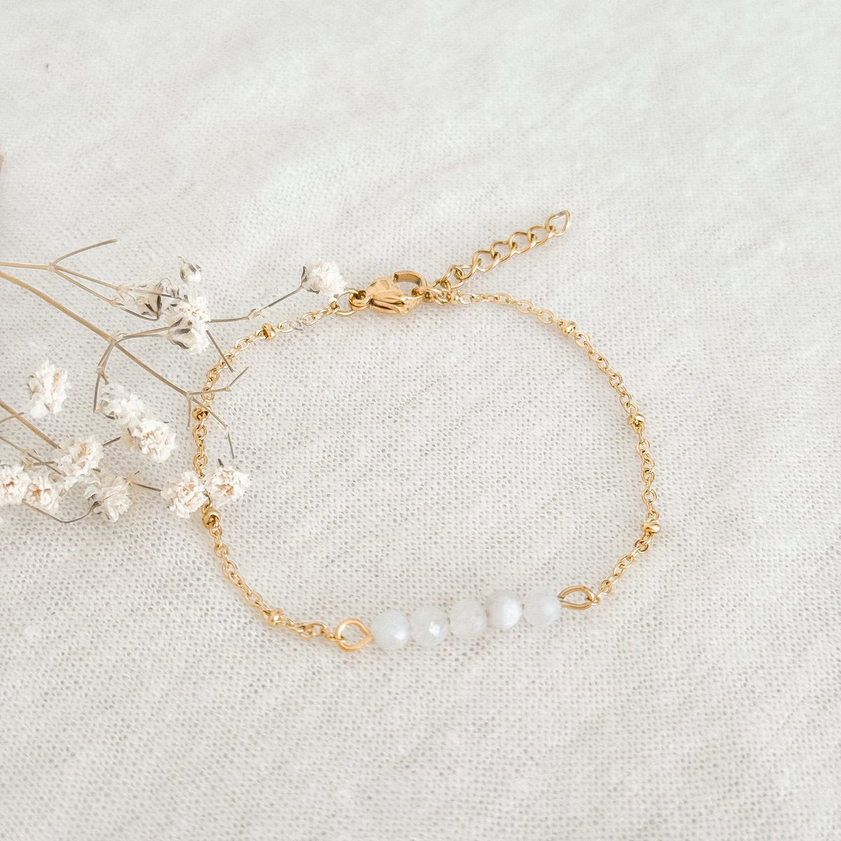 Bracelet Maansteen Facet - Gold