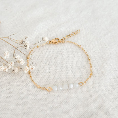 Bracelet Maansteen Facet - Gold