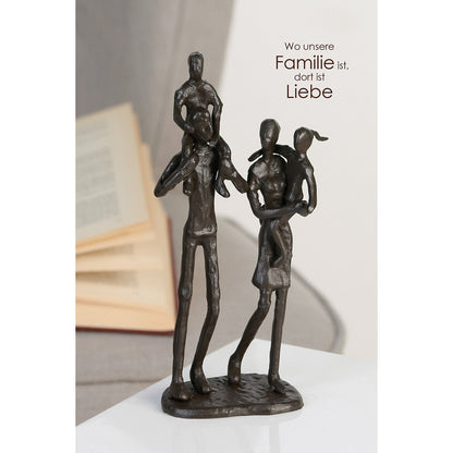 Design sculpture "Family" burnished H.22cm