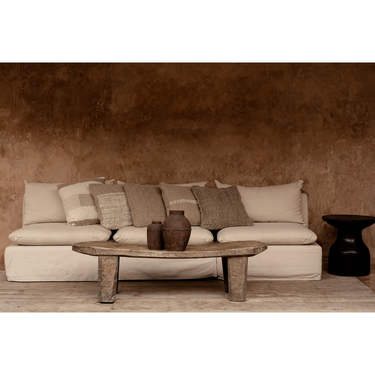 The Linen Stitch Cushion Cover - Natural White