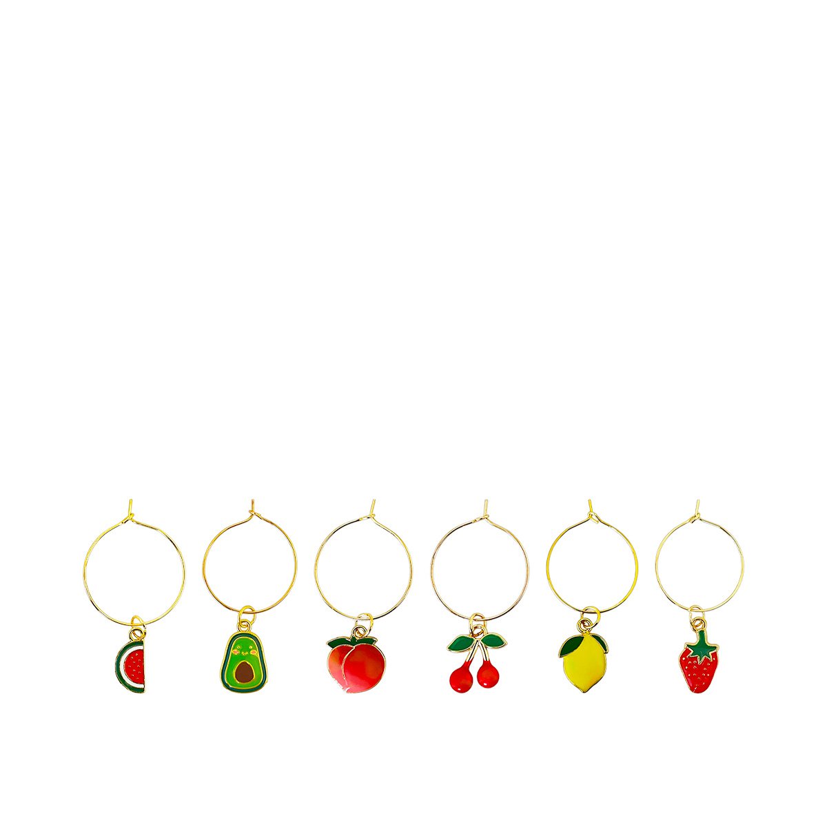 Fruit and vegetable glass brands - set of 6