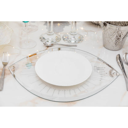CLEAR GLASS EYE PLATE COASTER 43X33CM