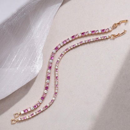 Dazzling Pink Ombré Tennis Bracelet