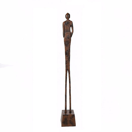 Aluminum sculpture "Augusto" rust finish H.119cm