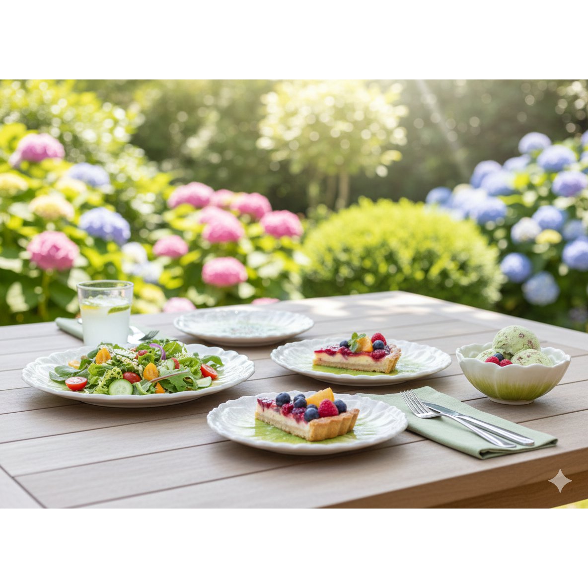 Assiette plate verte Capri 26x26x3cm