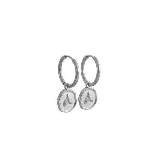Mermaid Tail Earrings - Silver