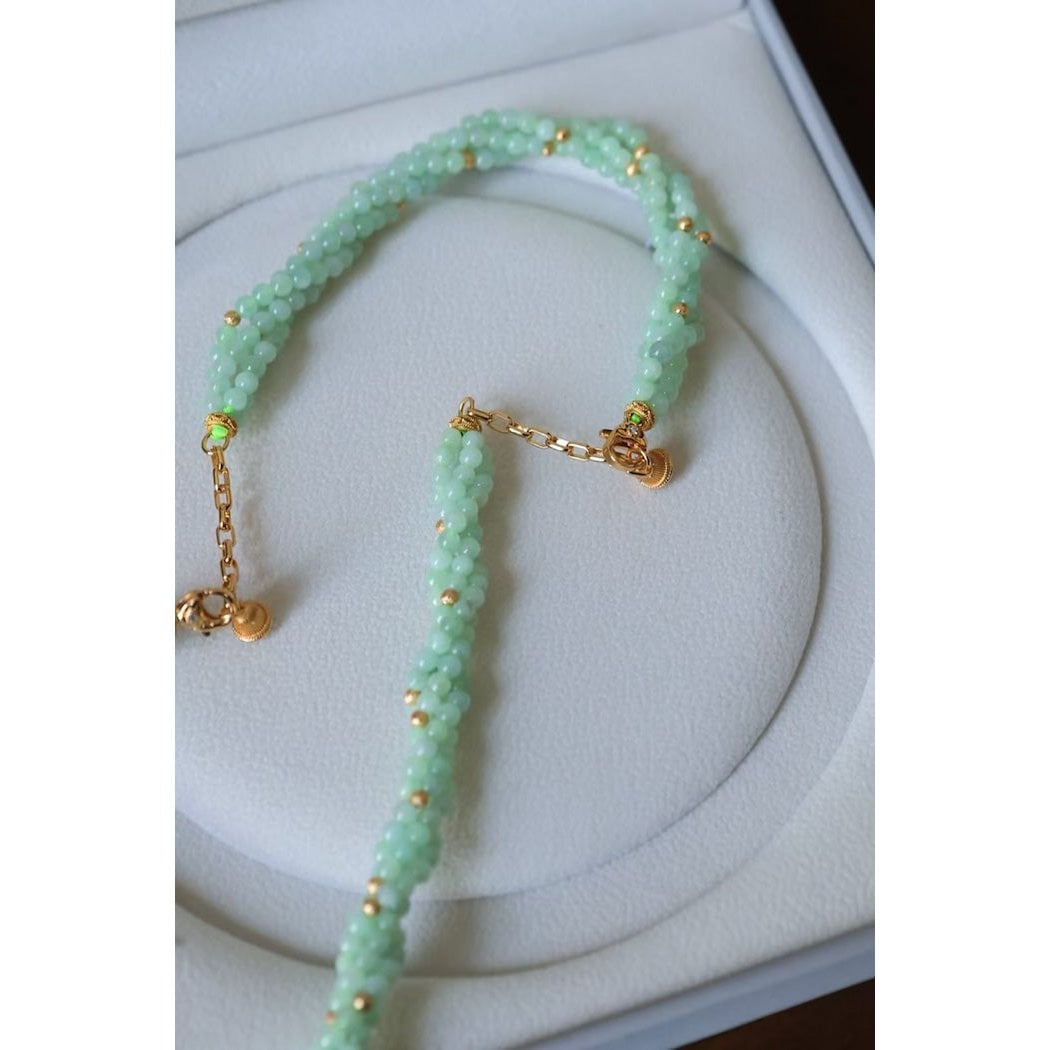 Lucky Jade Braided Necklace & Bracelet Set