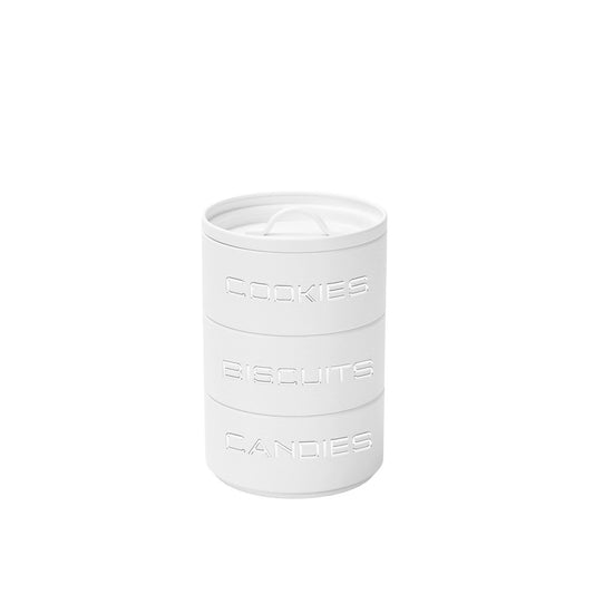 Cake box 3 white and silver compartments 13.5x13.5x19.5cm