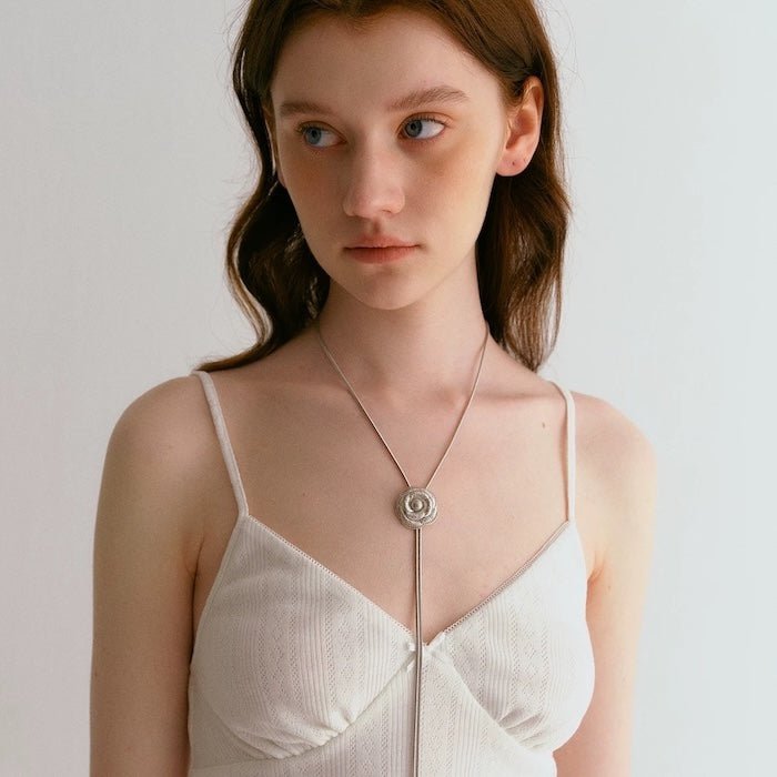 Sophisticated Silver Camellia Necklace and Earrings Set