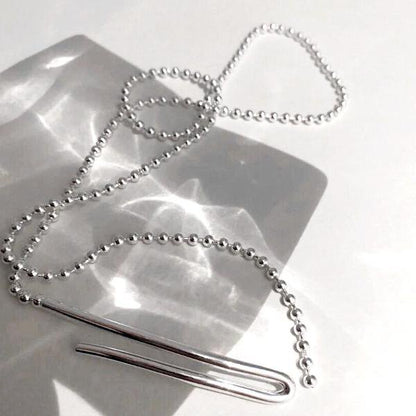 Minimalist Longline Ball Chain Necklace