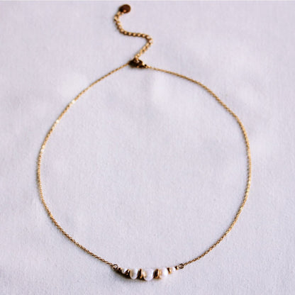 Box chain necklace with square heart charm