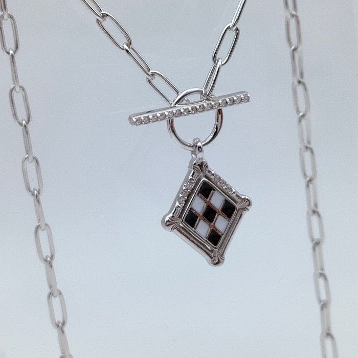 Modern Gallery - Vintage Style Check Board Necklace