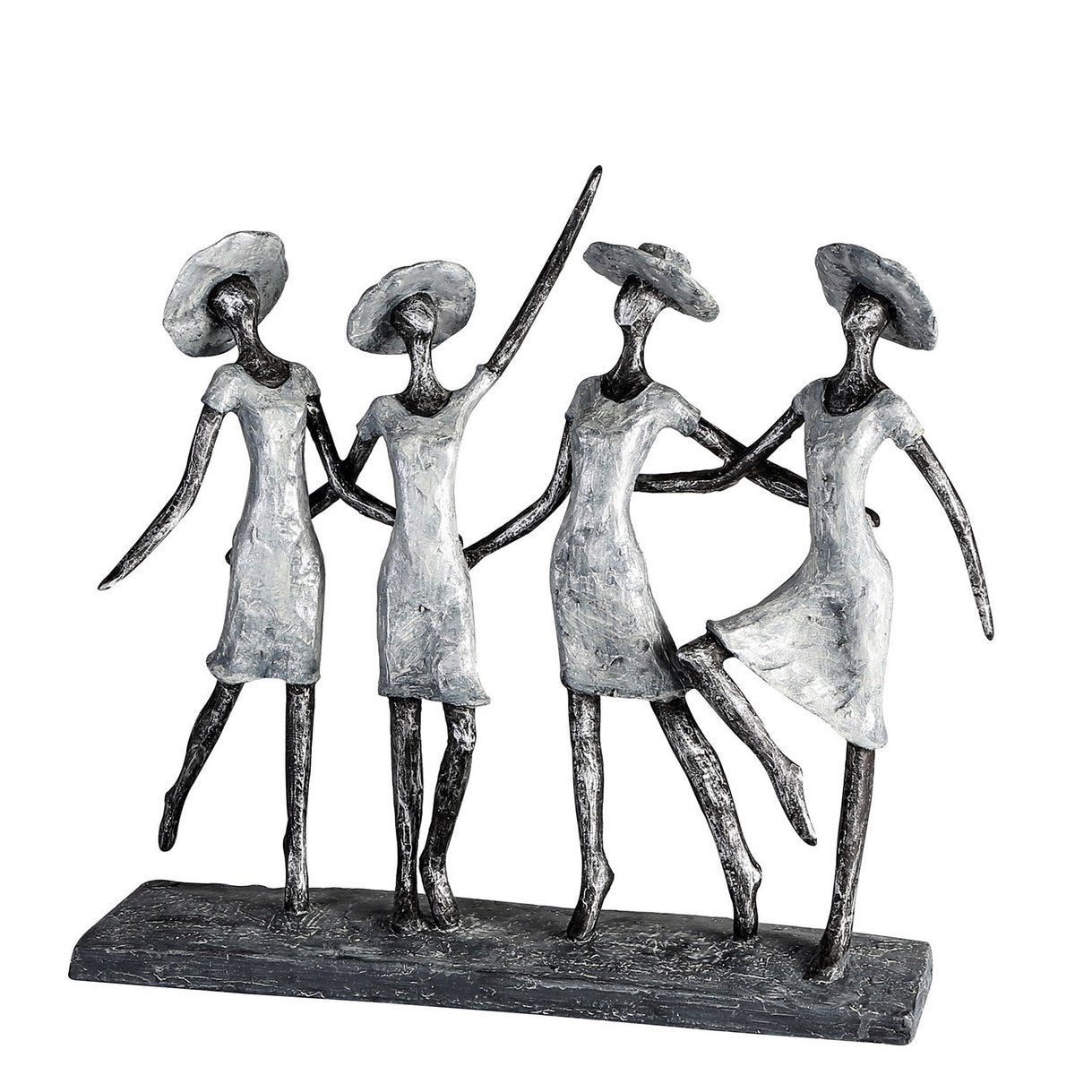 Poly sculpture "4 Ladies" antique silver