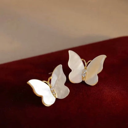 Iridescent Butterfly Shell Stud Earrings