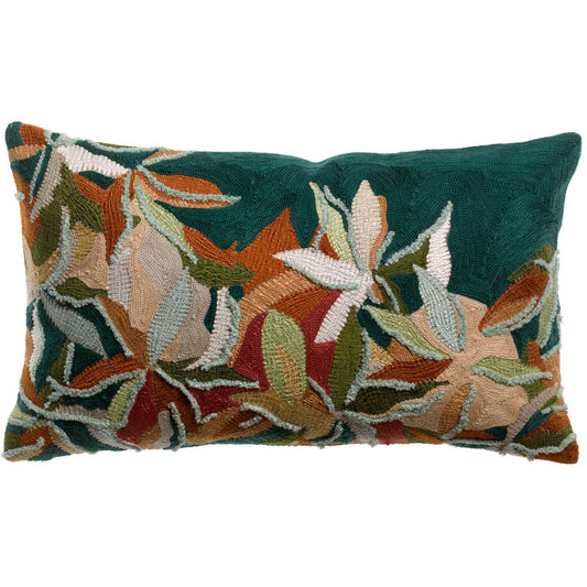 Alina Petrol embroidered cushion 30 x 50