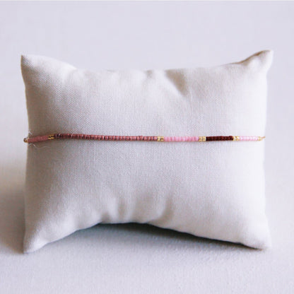 Miyuki bracelet color blocking - lilac/taupe/bordeaux