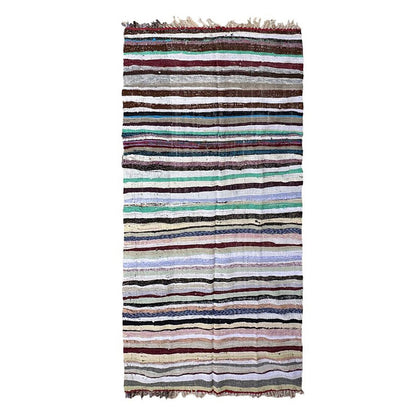 Moroccan Berber rug in recycled textiles 138 x 297 cm