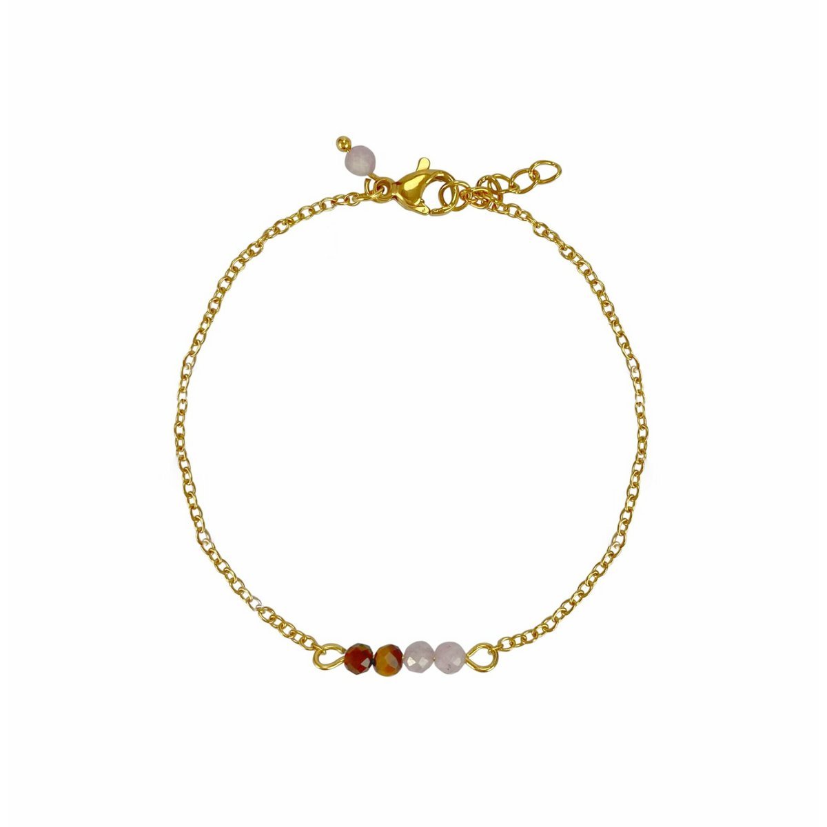 Bracelet Tigereye & Kunzite - Gold