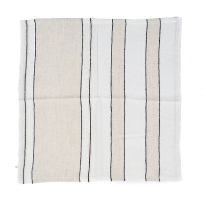 The Provence Napkin - Natural Black White - 45x45