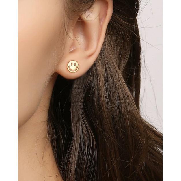 Timeless Design Smiling Face Ear Studs