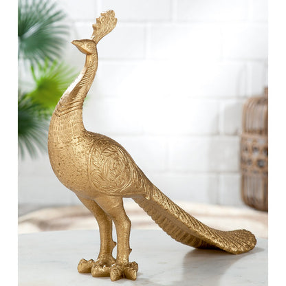 Poly figure "Peacock" gold-colored H.37cm