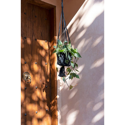 The Macrame Plant Holder - Black - L