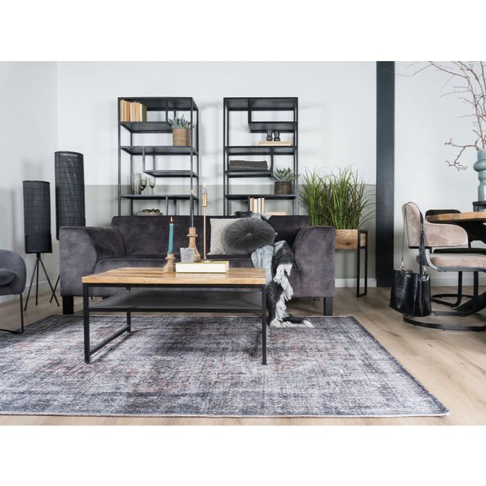 Rug Mila Anthracite / Brown 160 x 230 cm