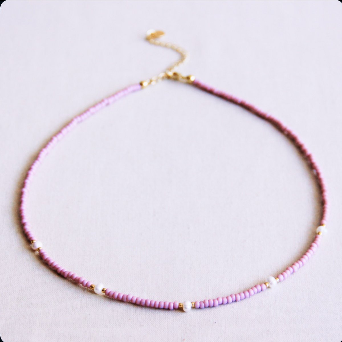 Miyuki necklace - Pearl Blush