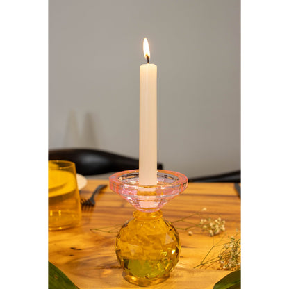 H10cm amber and pink button