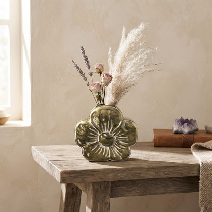 Gold metal flower vase 29x10.5x27.5cm