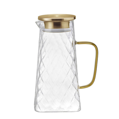 Glass carafe gold lid 1.5L