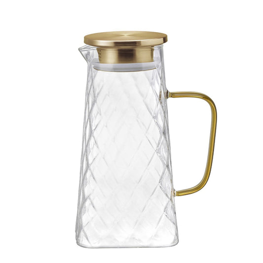 Glass carafe gold lid 1.5L