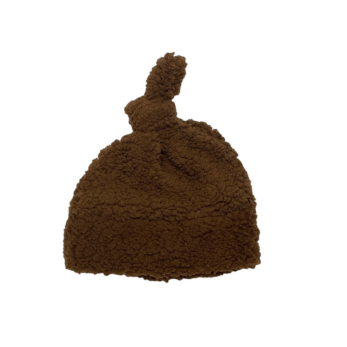 Knotted hat teddy brown