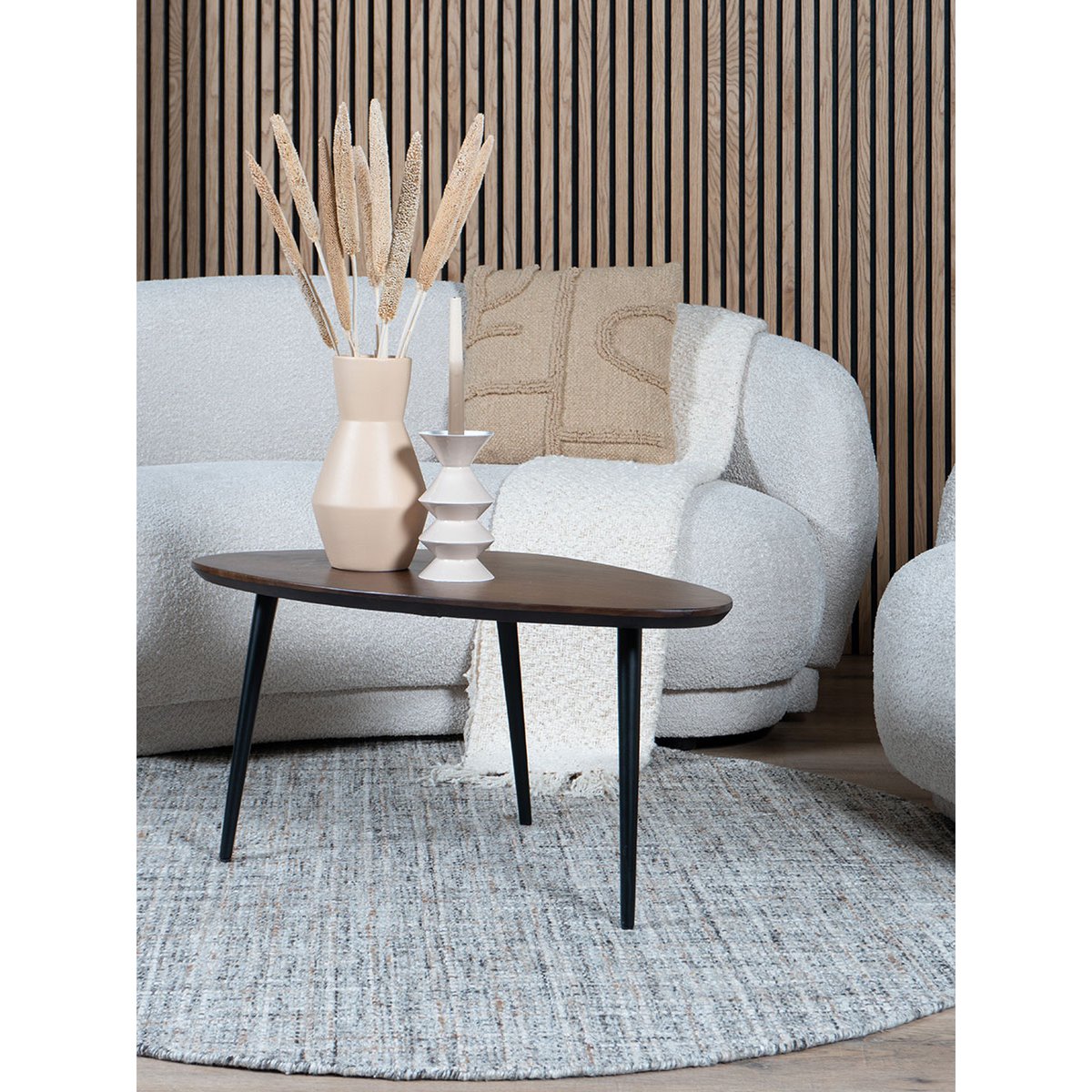 Rug Cross Grey/Beige – Round ø160 cm
