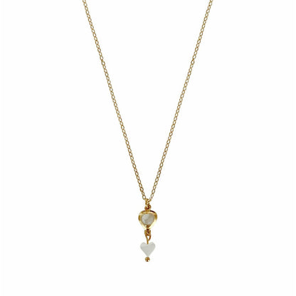 Kristal & Schelp Hart Ketting - Gold
