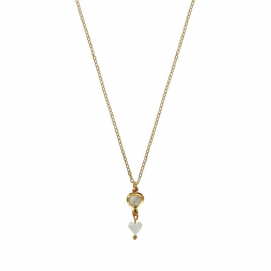 Kristal & Schelp Hart Ketting - Gold