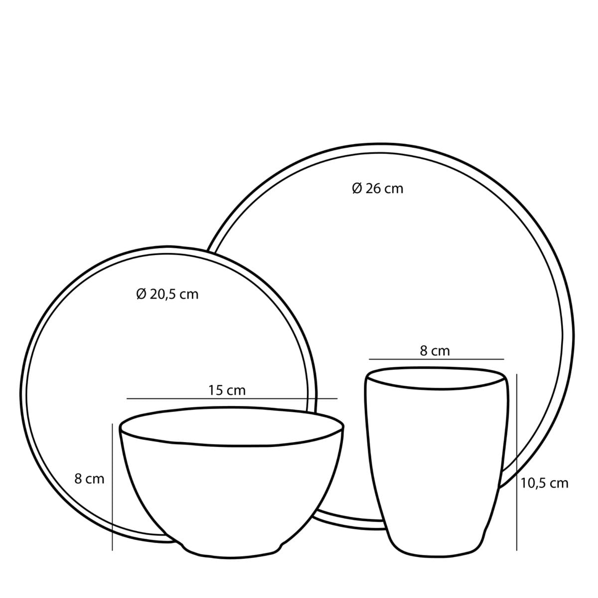 Tableware set Tabo Black