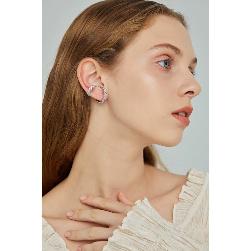 Double Hoops Dazzling Ear Cuff-One piece