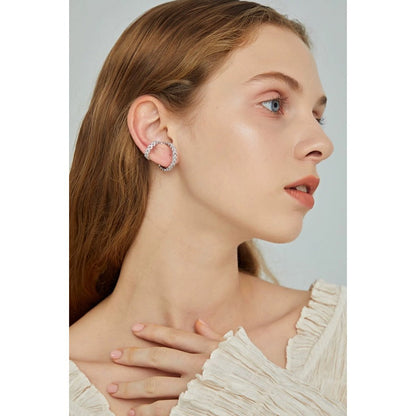 Double Hoops Dazzling Ear Cuff-One piece