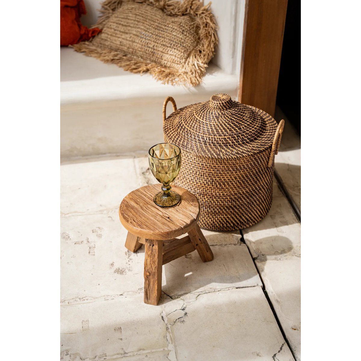 The Colonial Handles Basket - Natural Brown