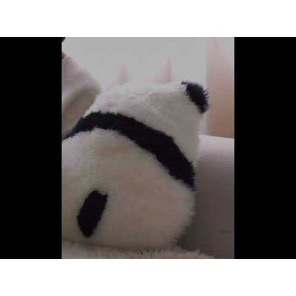 Fluffy Panda Cushion – Natural Wool