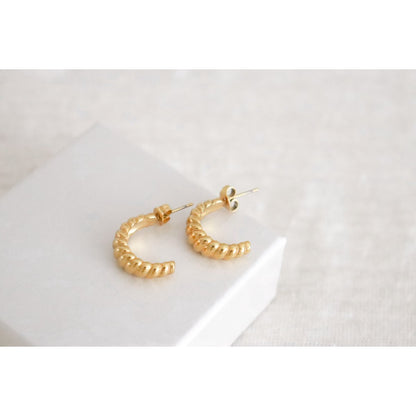 Chunky Croissant Hoops - Goud