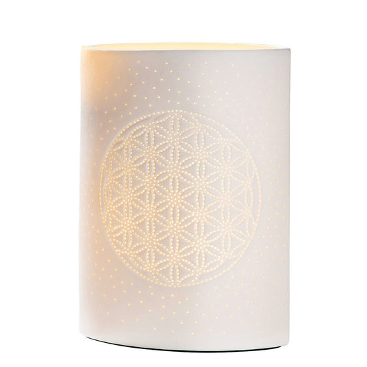 Porcelain sparkling lamp flower of life