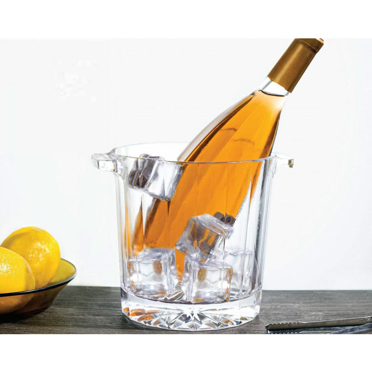 Glass bucket in transparent glass 2.22l