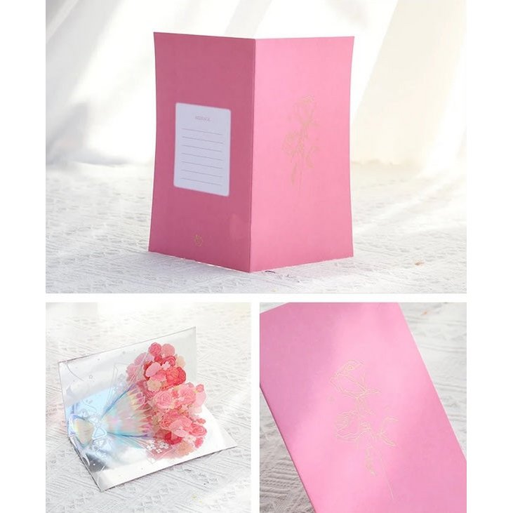 3D Gift Card-Sparkling Flower Gift Card